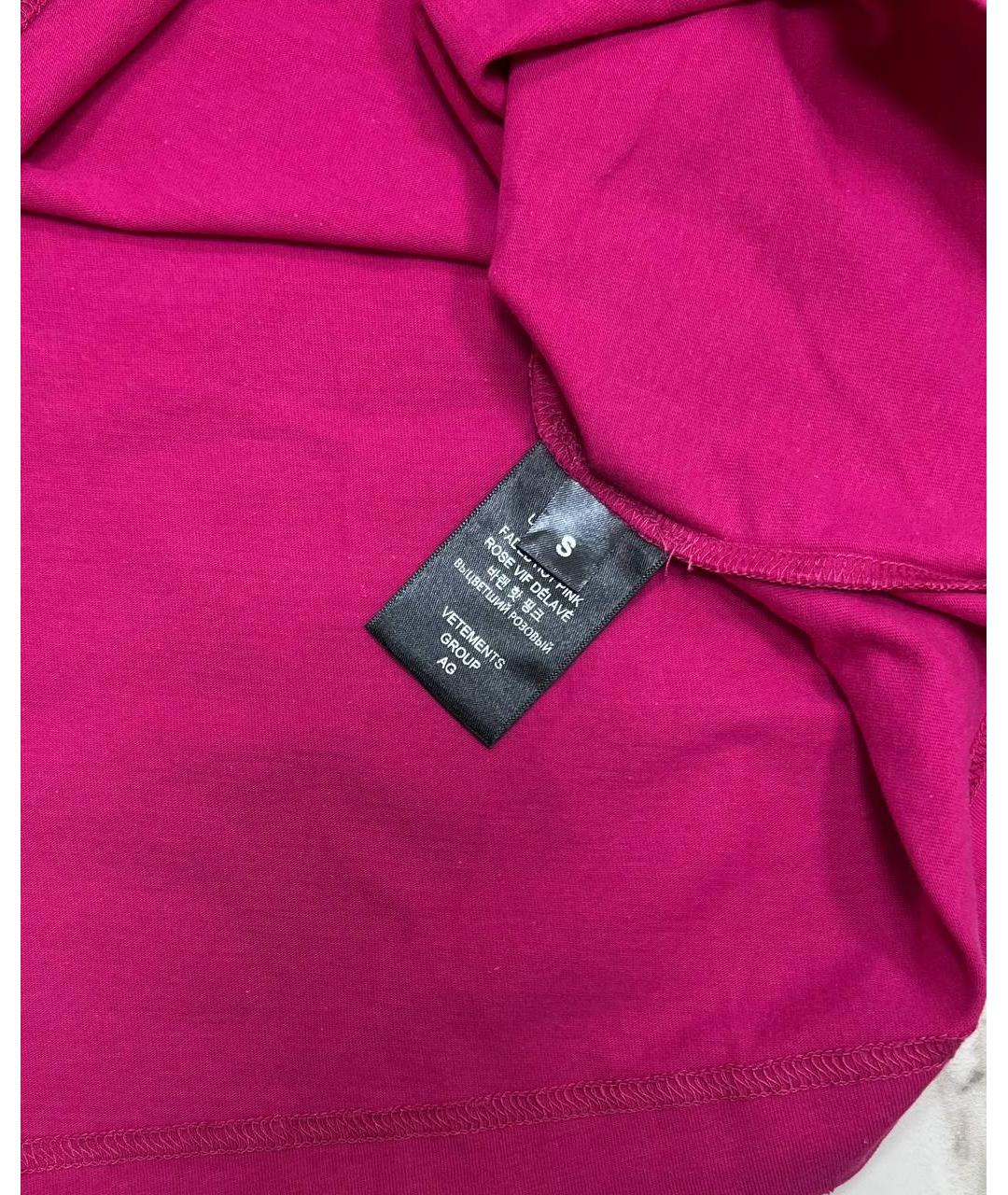 VETEMENTS Розовая футболка, фото 4