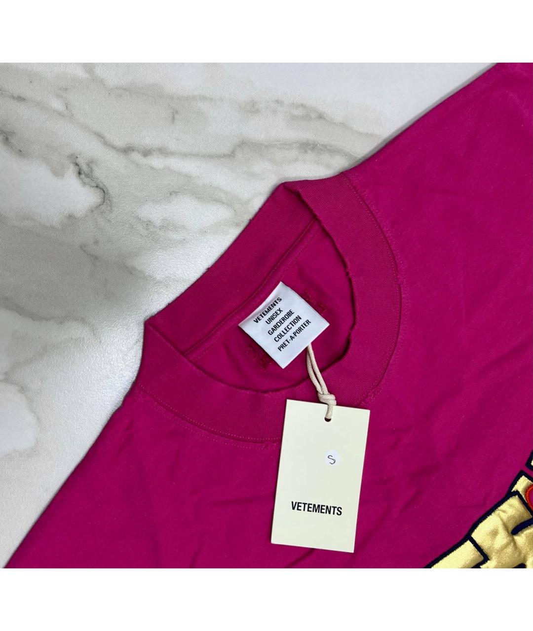 VETEMENTS Розовая футболка, фото 3