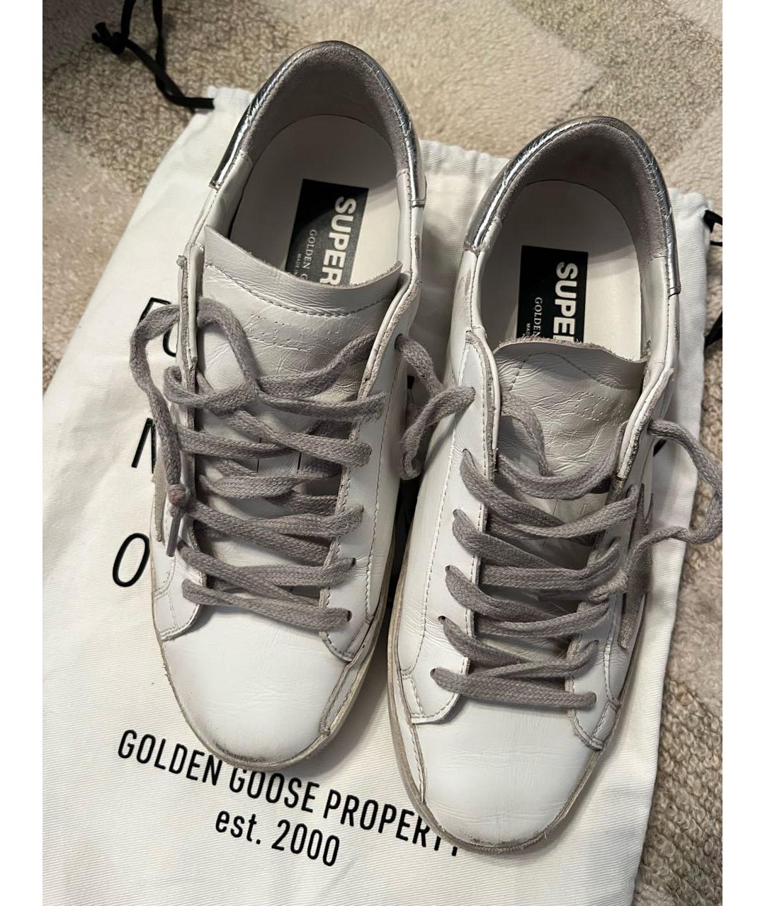 GOLDEN GOOSE DELUXE BRAND Белые кожаные кеды, фото 2