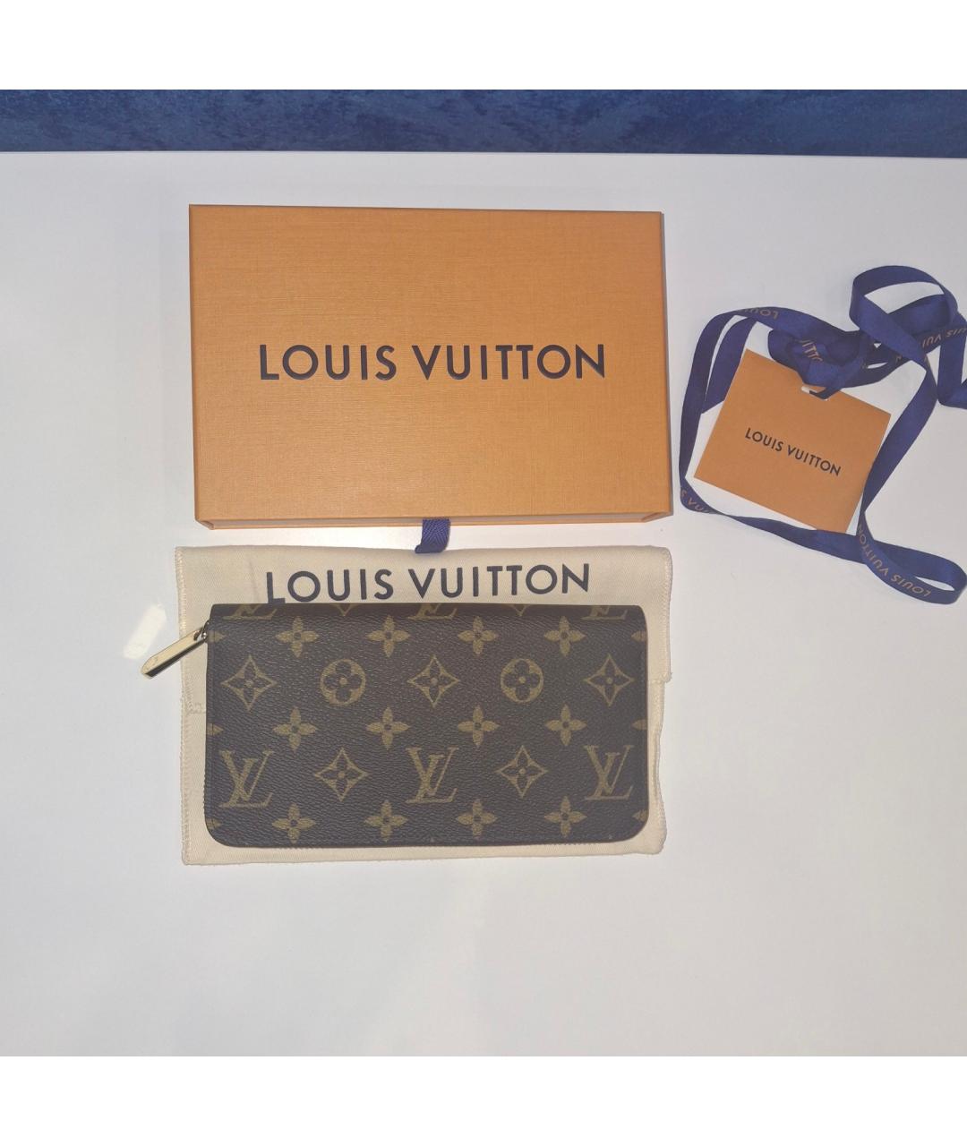 LOUIS VUITTON Коричневый кошелек, фото 6