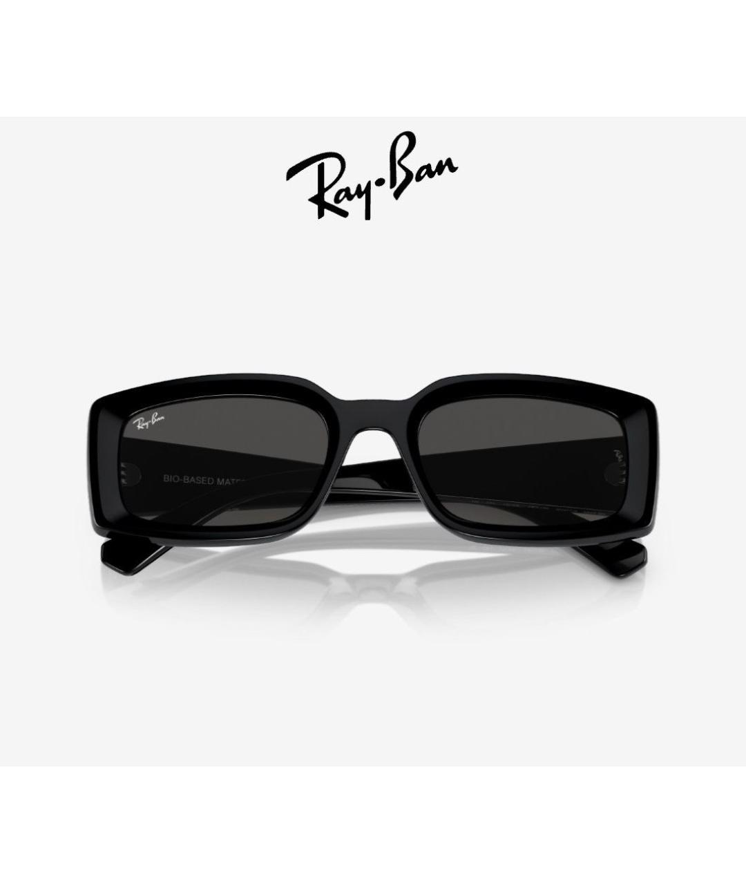 RAY BAN Черные пластиковые солнцезащитные очки, фото 4