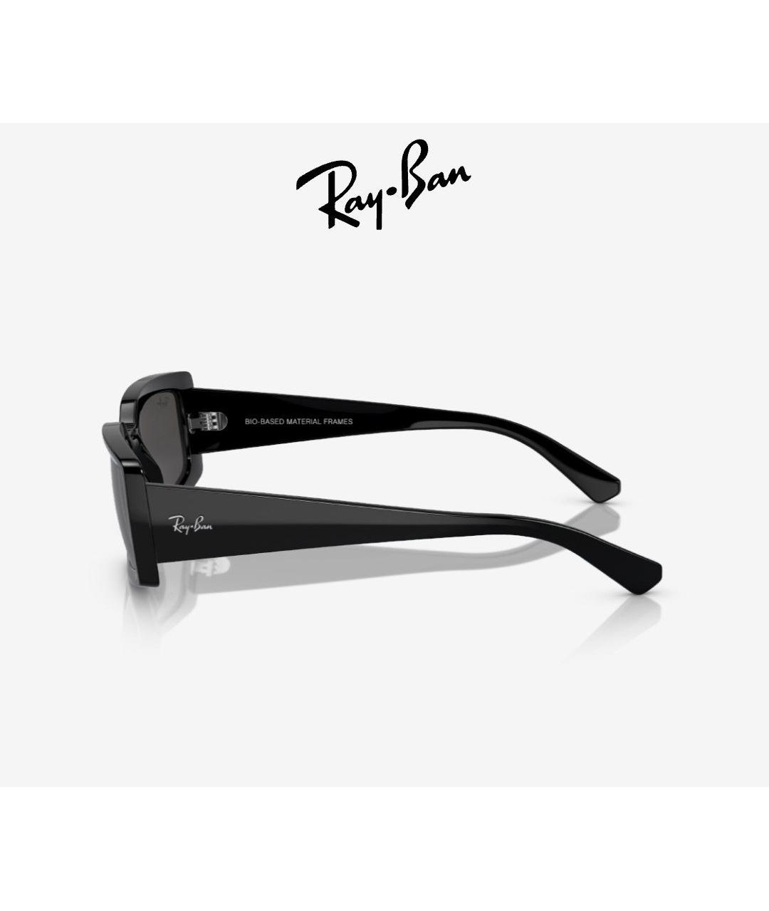 RAY BAN Черные пластиковые солнцезащитные очки, фото 3