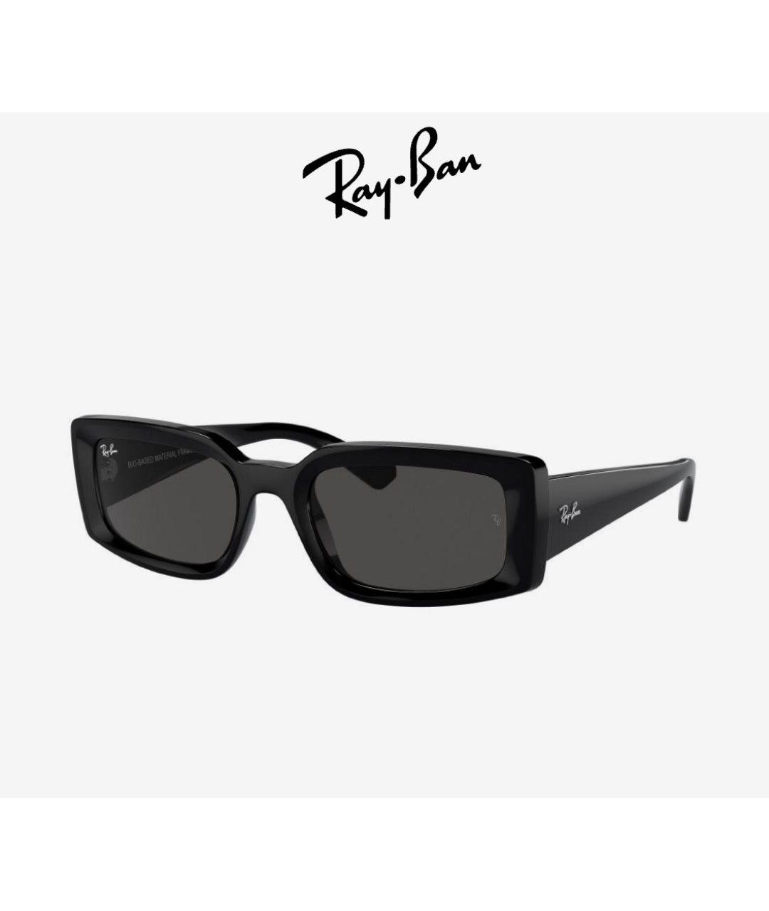 RAY BAN Черные пластиковые солнцезащитные очки, фото 7