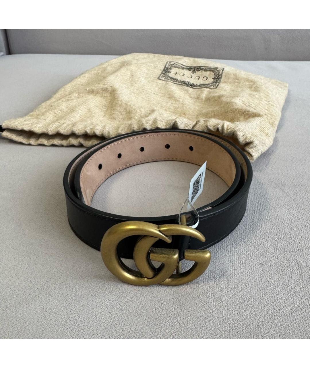 GUCCI Черный кожаный ремень, фото 5