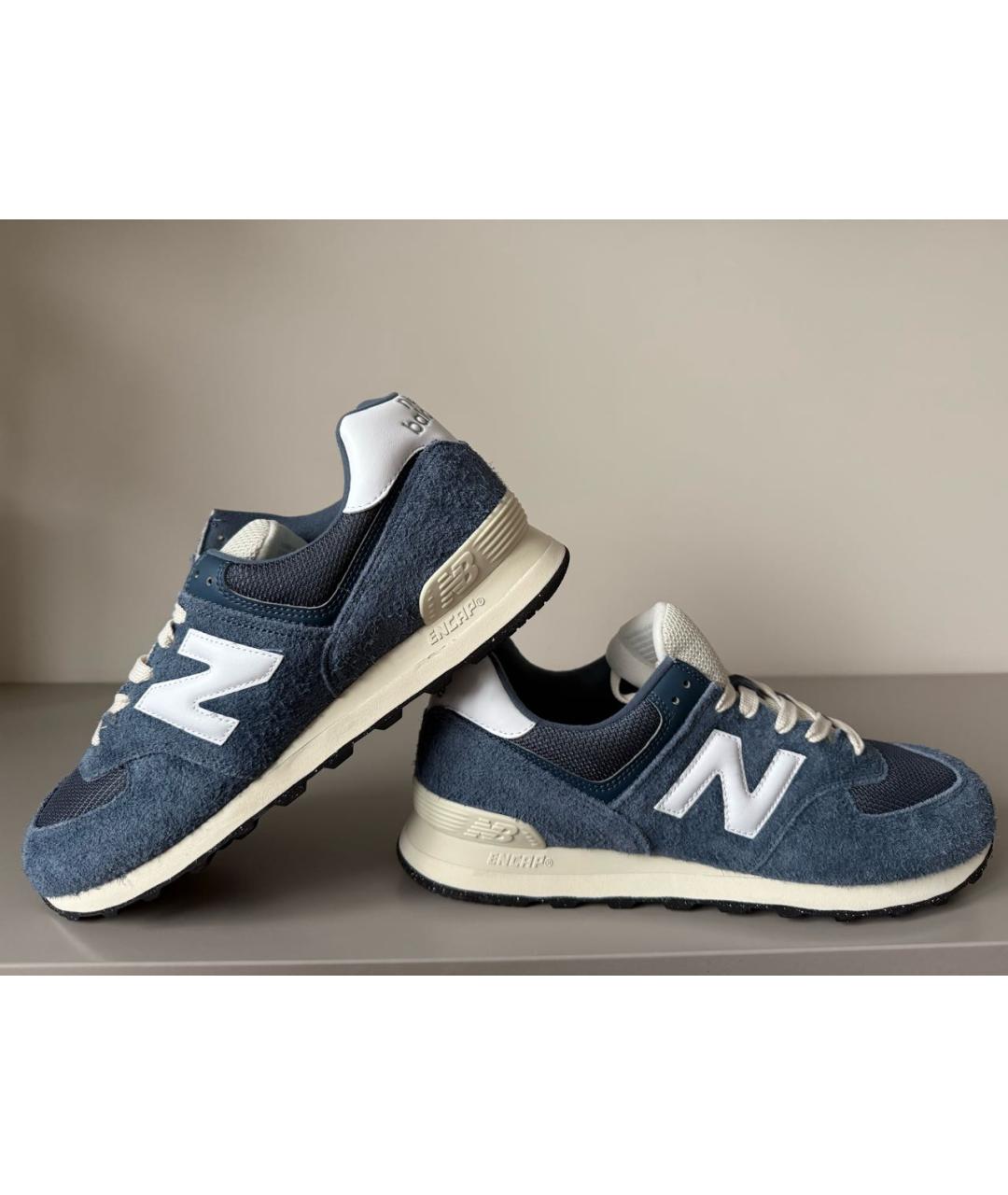 NEW BALANCE Синие замшевые низкие кроссовки / кеды, фото 2