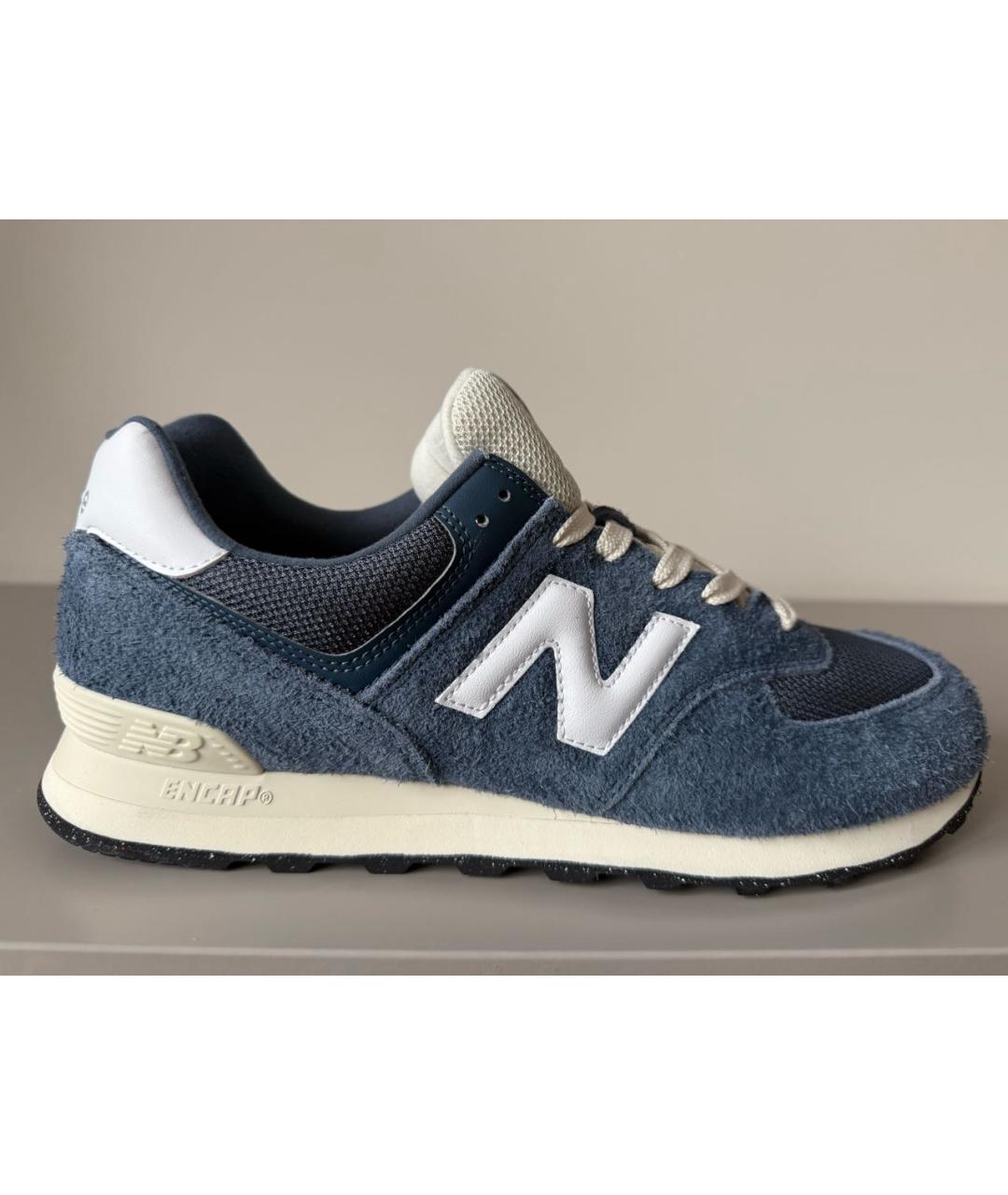 NEW BALANCE Синие замшевые низкие кроссовки / кеды, фото 5