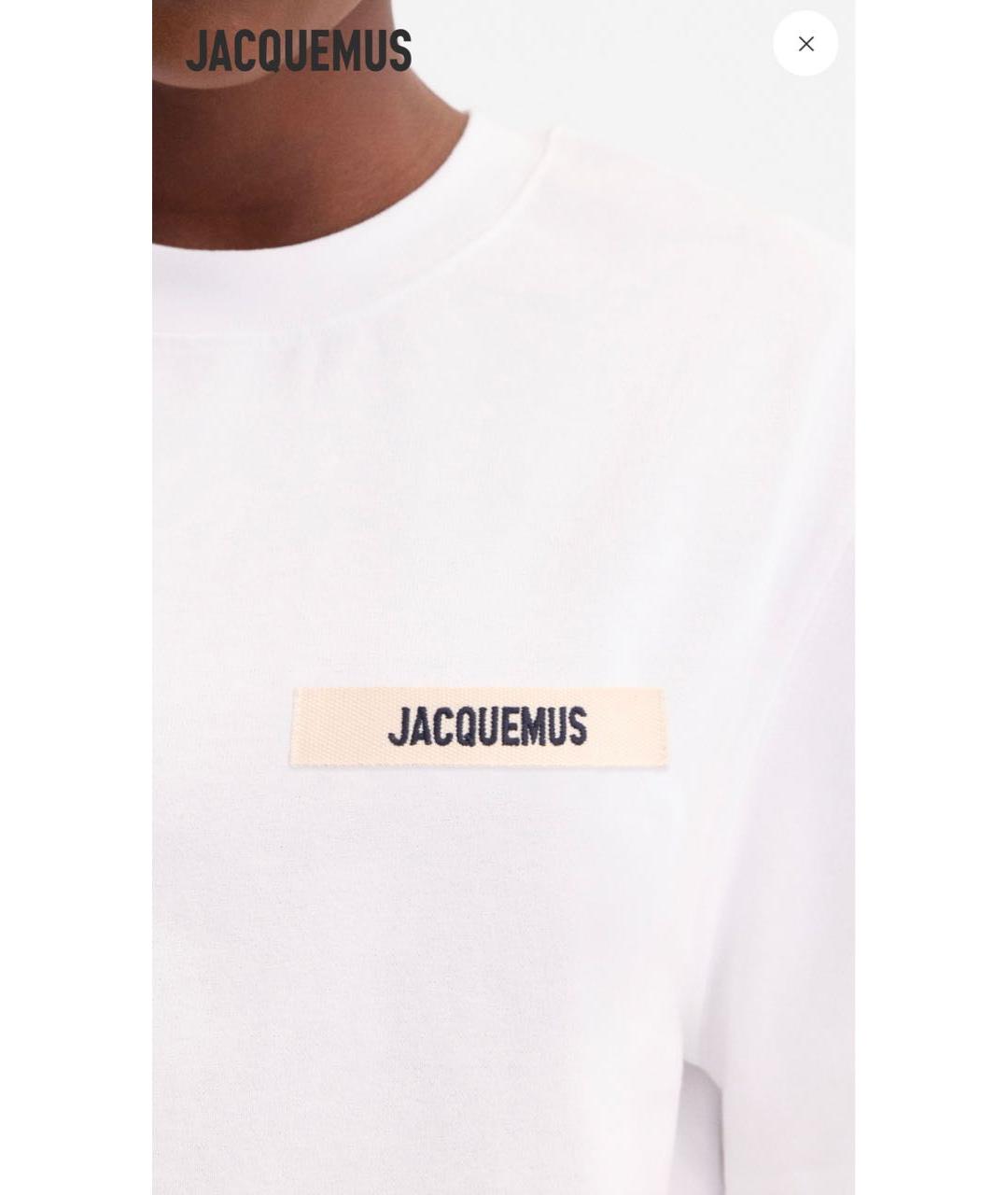 JACQUEMUS Белая хлопковая футболка, фото 3