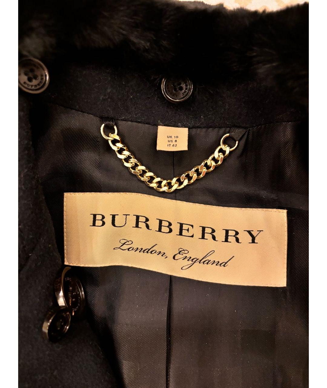 BURBERRY Темно-синее шерстяное пальто, фото 3