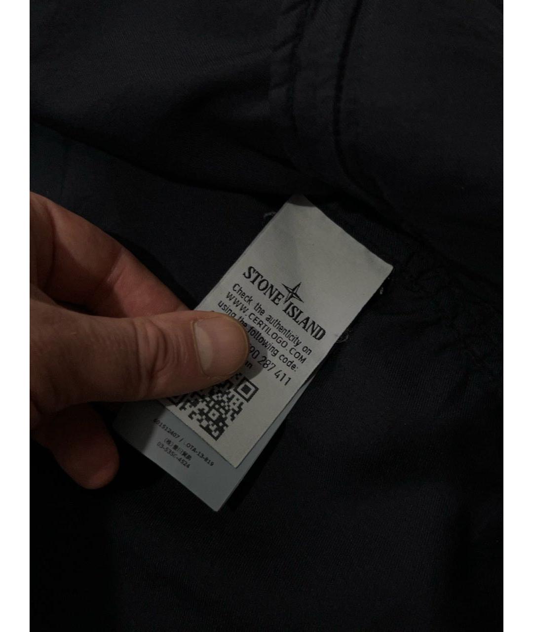 STONE ISLAND Темно-синяя хлопко-эластановая куртка, фото 6