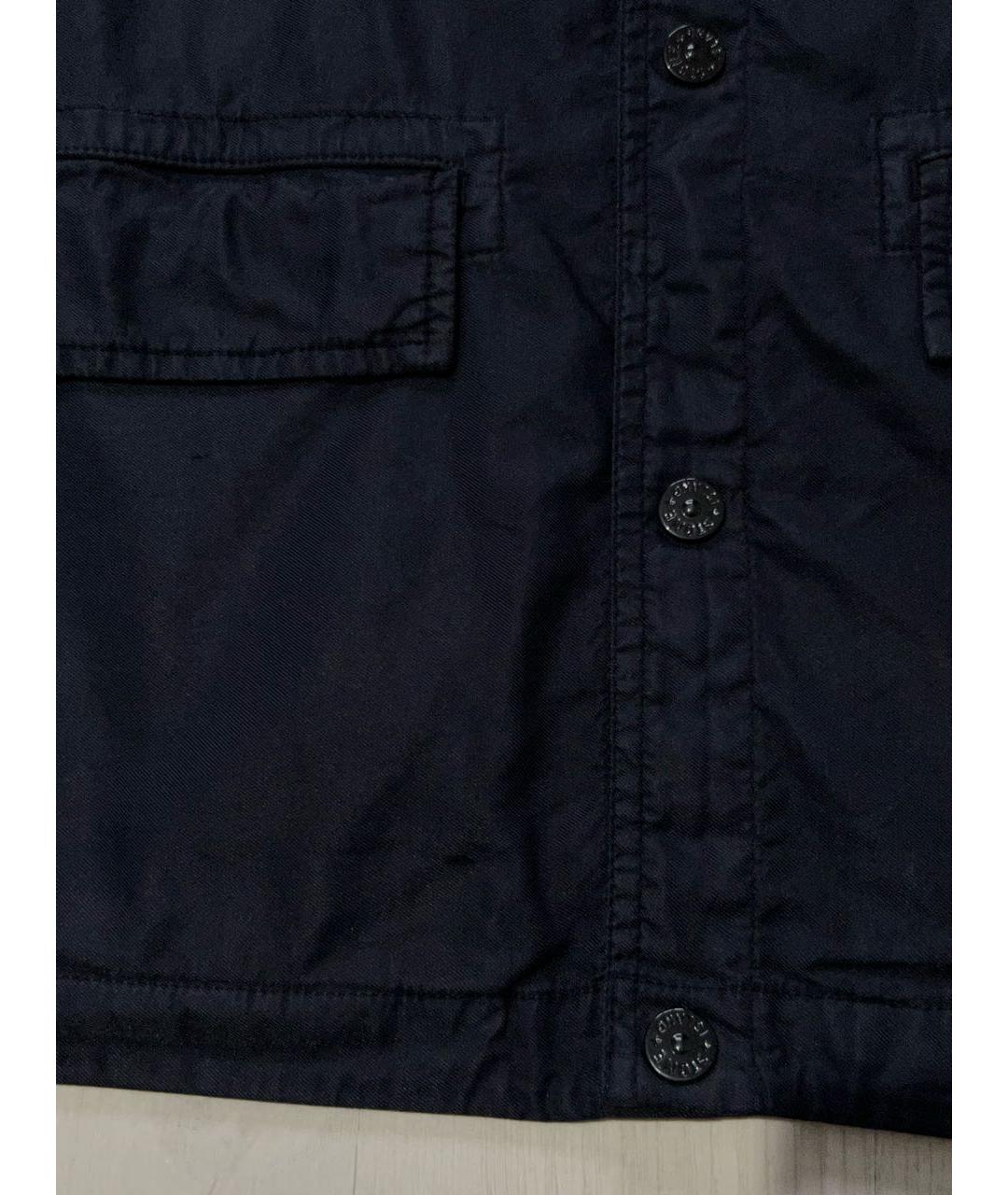 STONE ISLAND Темно-синяя хлопко-эластановая куртка, фото 8