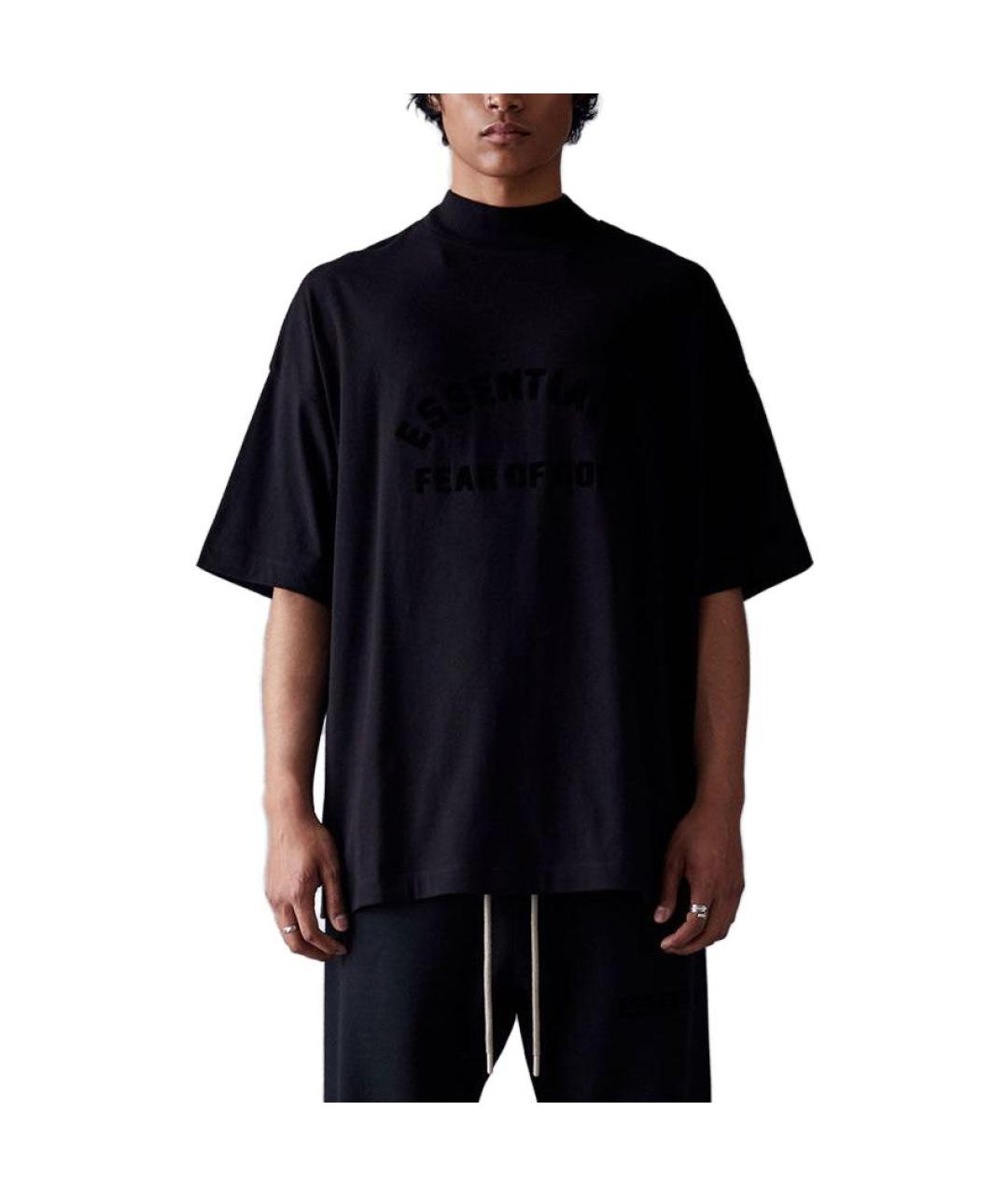 FEAR OF GOD ESSENTIALS Черная хлопковая футболка, фото 4
