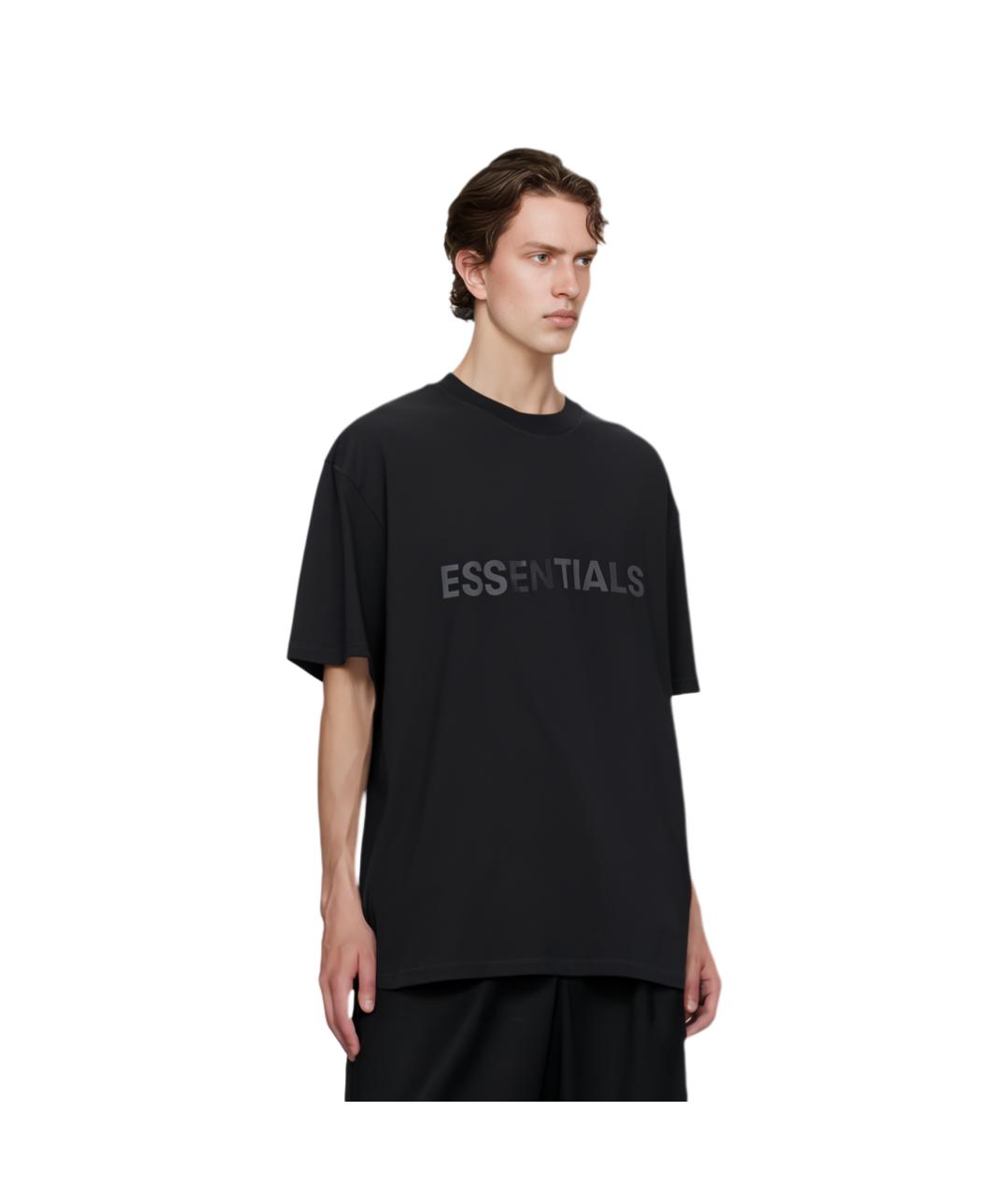 FEAR OF GOD ESSENTIALS Черная хлопковая футболка, фото 3