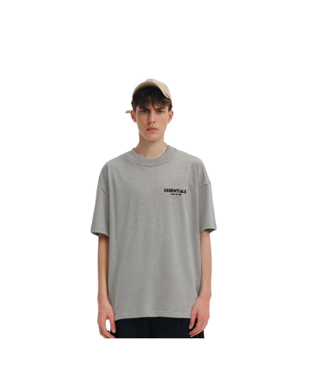 FEAR OF GOD ESSENTIALS Серая хлопковая футболка, фото 3