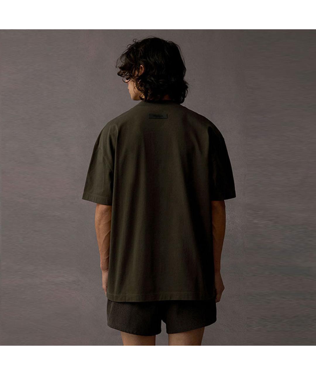 FEAR OF GOD ESSENTIALS Черная хлопковая футболка, фото 4
