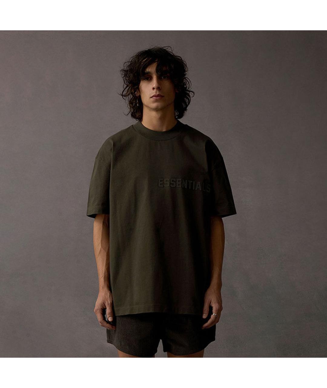 FEAR OF GOD ESSENTIALS Черная хлопковая футболка, фото 3