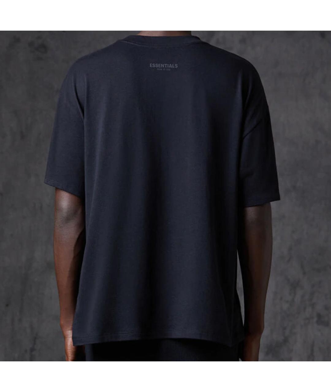FEAR OF GOD ESSENTIALS Черная хлопковая футболка, фото 4