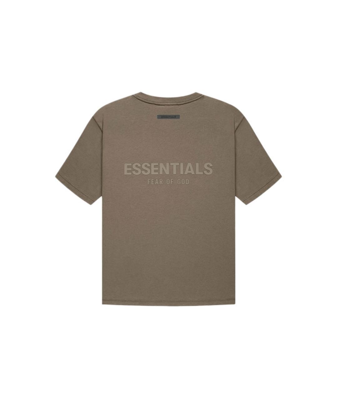FEAR OF GOD ESSENTIALS Коричневая хлопковая футболка, фото 1