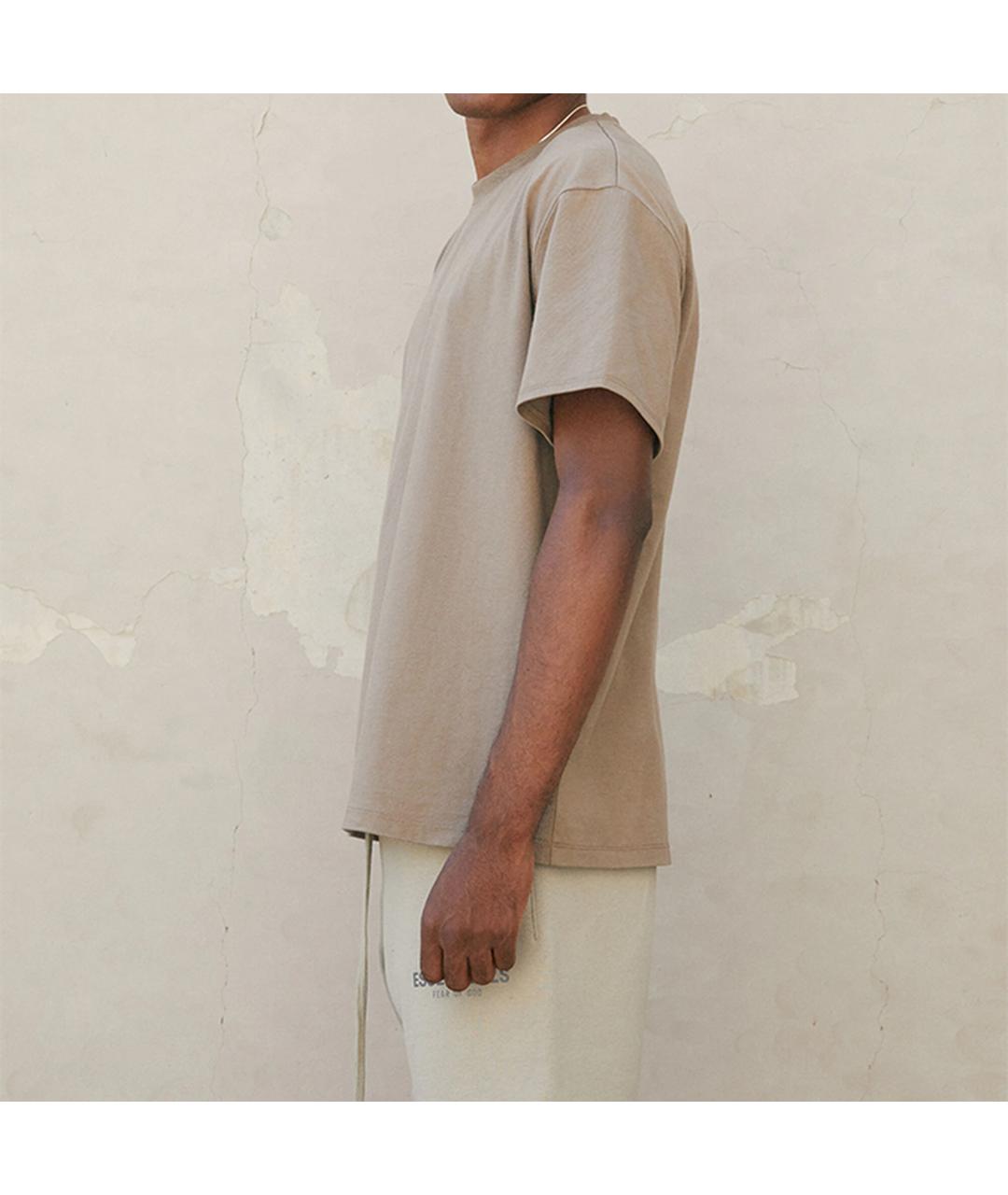 FEAR OF GOD ESSENTIALS Коричневая хлопковая футболка, фото 4