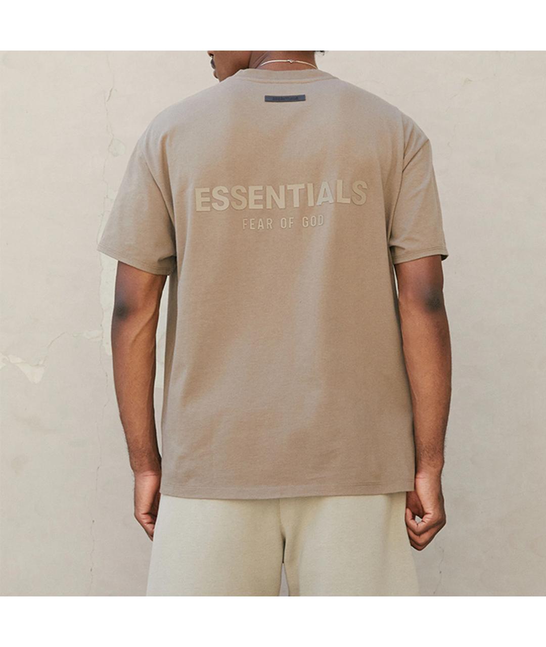 FEAR OF GOD ESSENTIALS Коричневая хлопковая футболка, фото 6