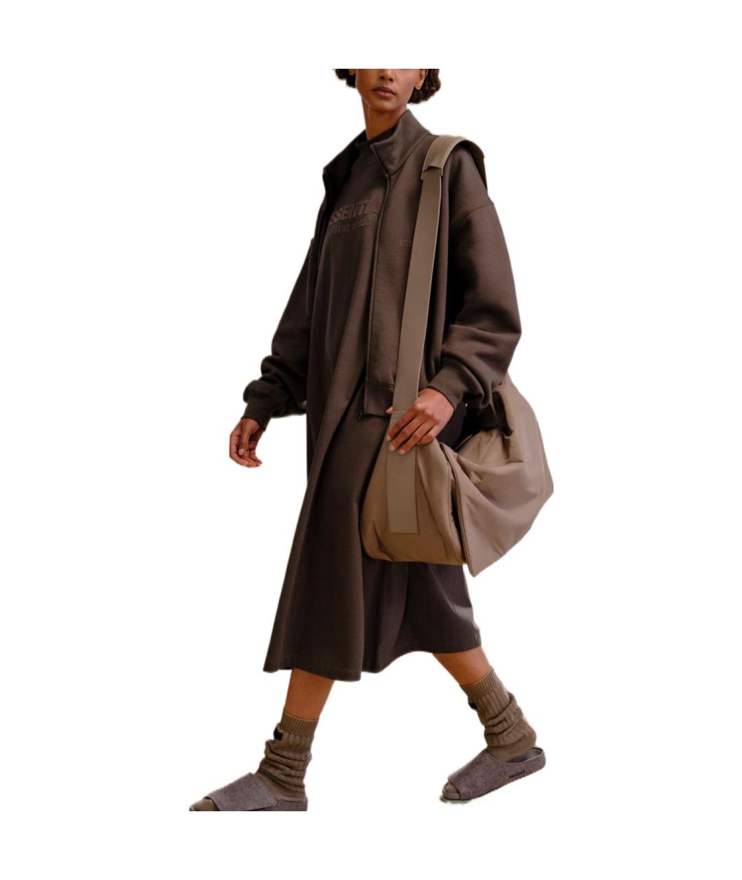 FEAR OF GOD ESSENTIALS Хаки хлопковое повседневное платье, фото 3