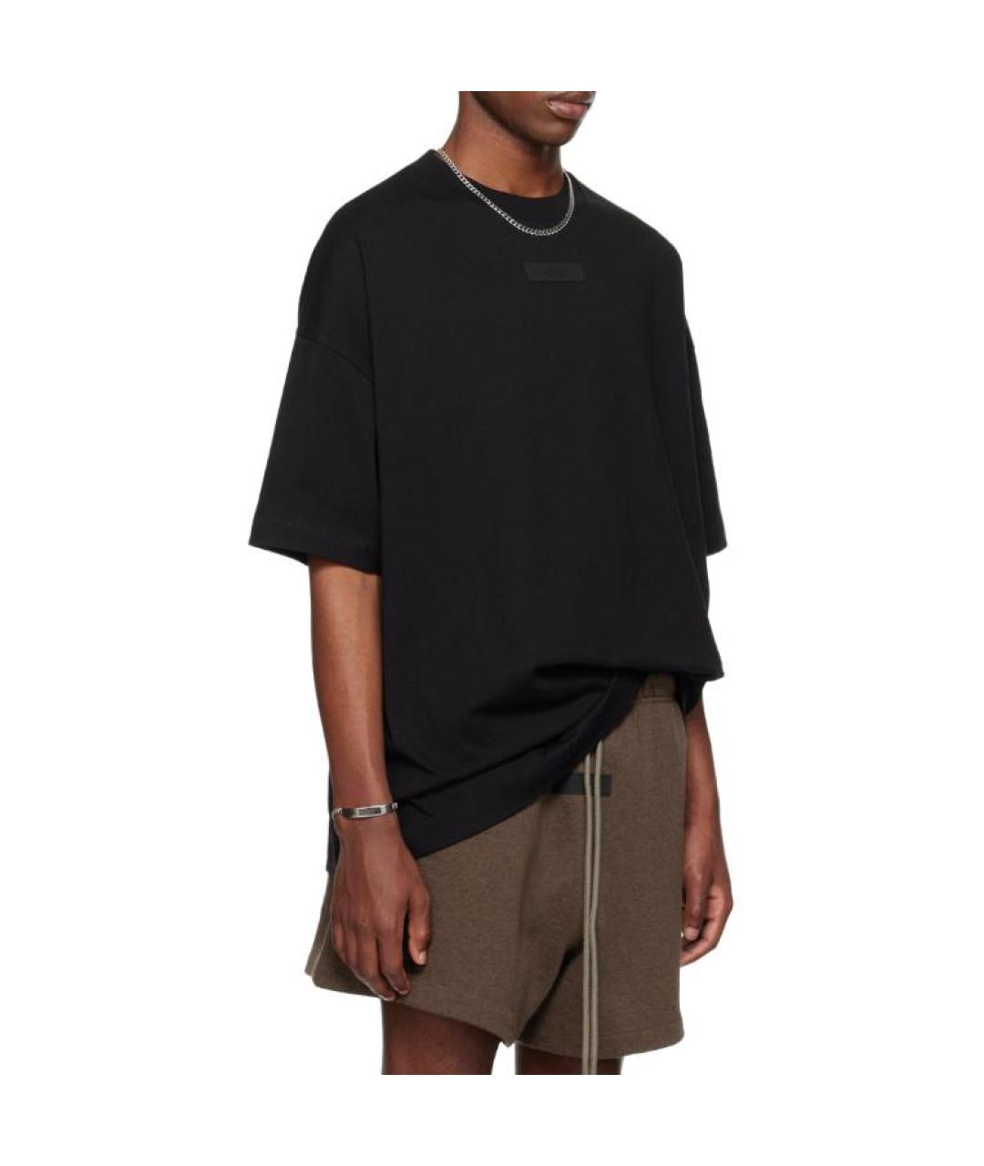 FEAR OF GOD ESSENTIALS Черная хлопковая футболка, фото 4