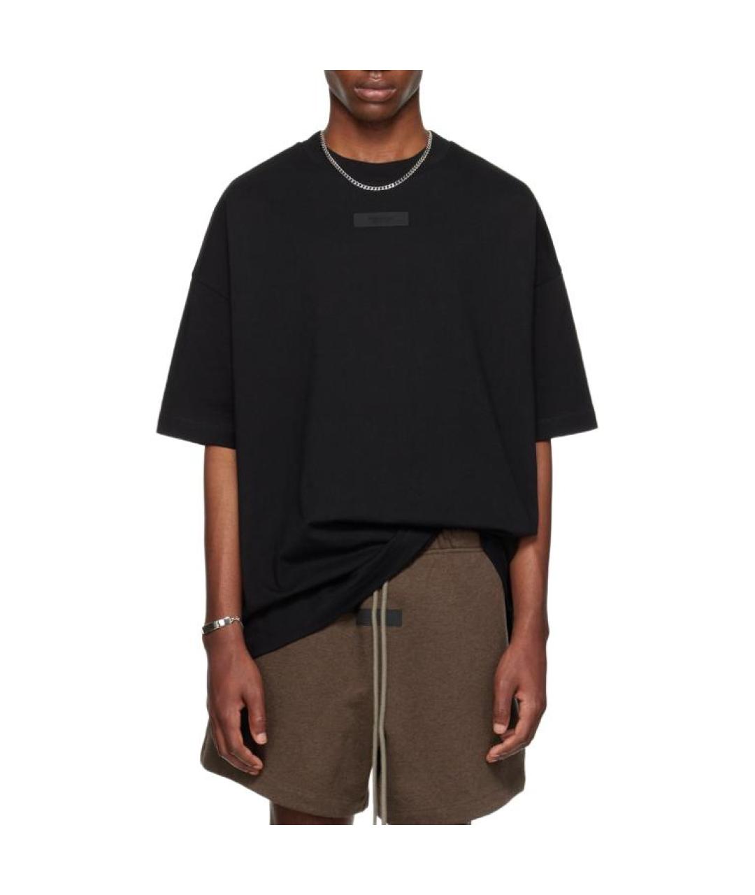 FEAR OF GOD ESSENTIALS Черная хлопковая футболка, фото 3