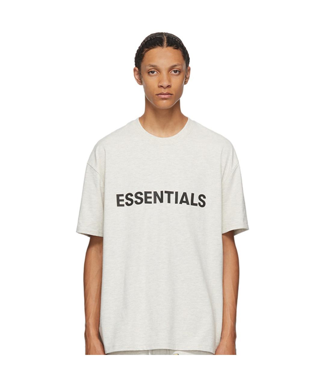 FEAR OF GOD ESSENTIALS Серая хлопковая футболка, фото 4