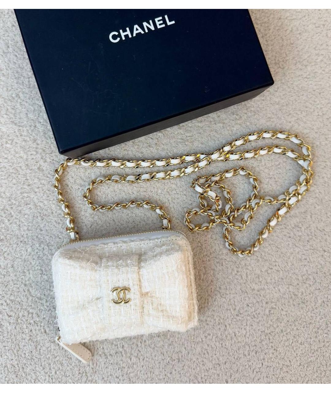 CHANEL Белая сумка через плечо, фото 3