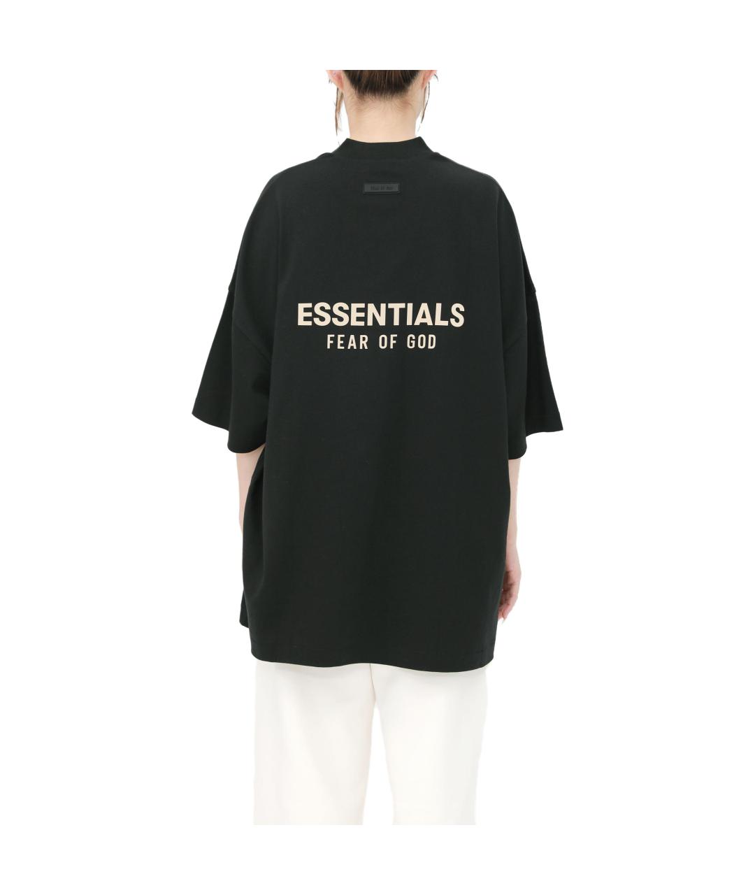 FEAR OF GOD ESSENTIALS Черная хлопковая футболка, фото 4