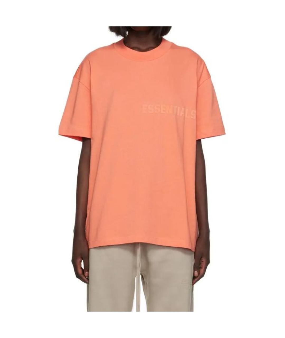 FEAR OF GOD ESSENTIALS Коралловая хлопковая футболка, фото 3