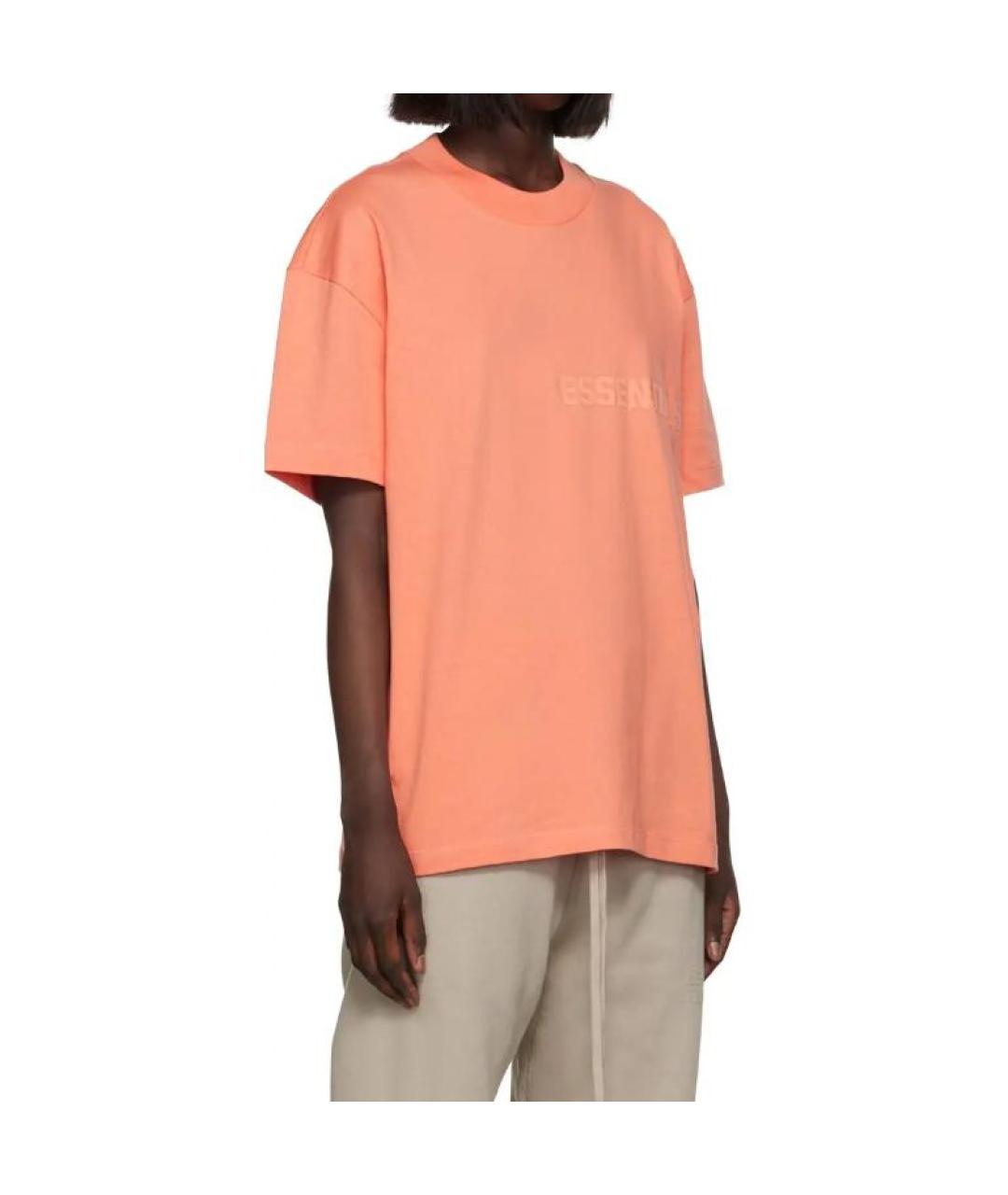 FEAR OF GOD ESSENTIALS Коралловая хлопковая футболка, фото 4