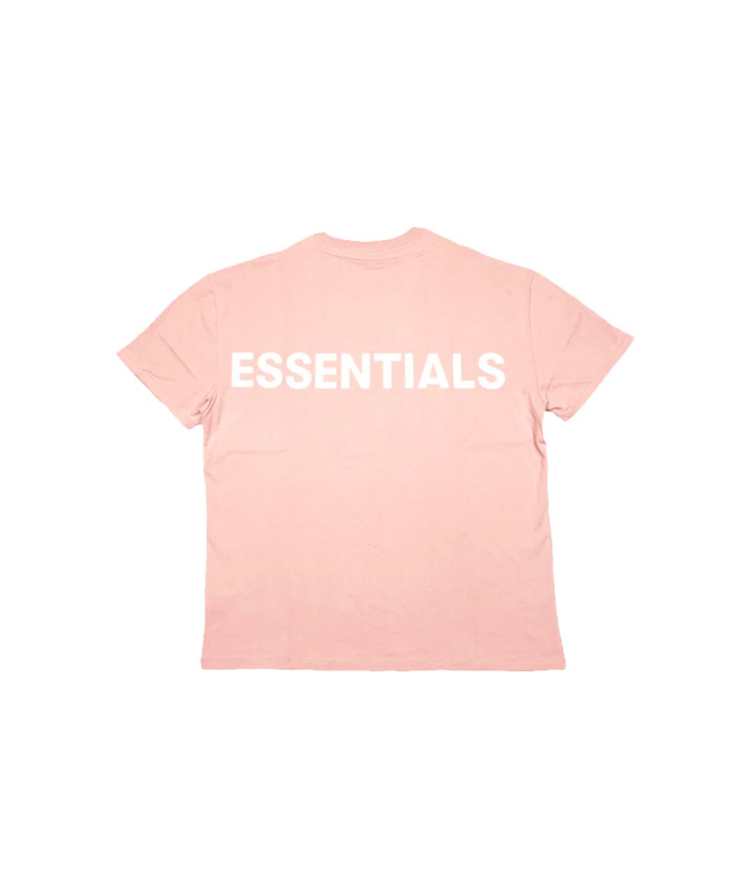 FEAR OF GOD ESSENTIALS Розовая хлопковая футболка, фото 2