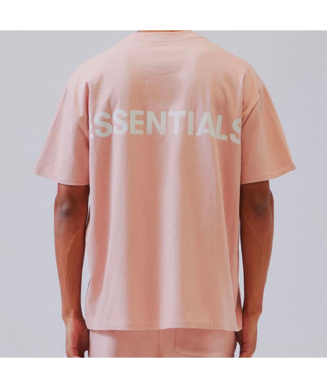 FEAR OF GOD ESSENTIALS Розовая хлопковая футболка, фото 4