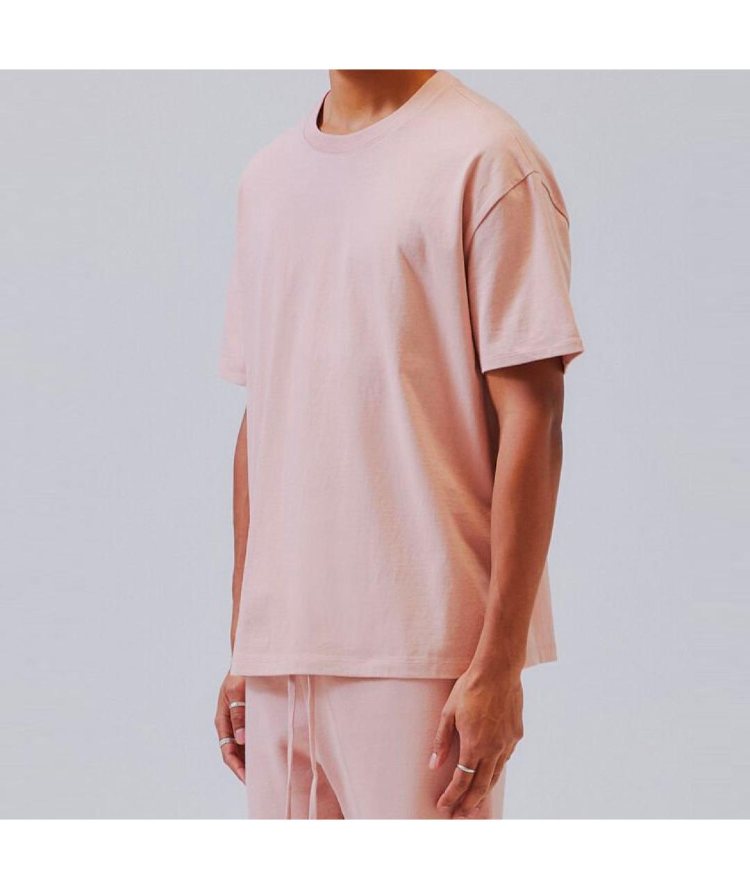 FEAR OF GOD ESSENTIALS Розовая хлопковая футболка, фото 3