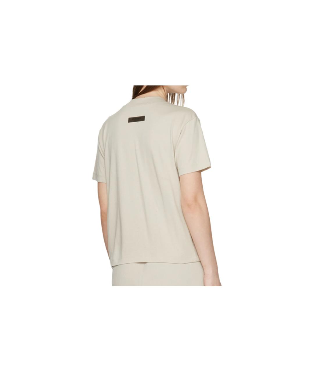 FEAR OF GOD ESSENTIALS Бежевая хлопковая футболка, фото 2