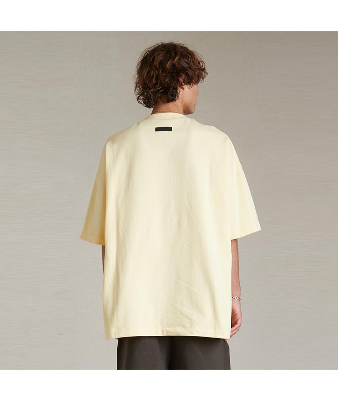 FEAR OF GOD ESSENTIALS Желтая хлопковая футболка, фото 3