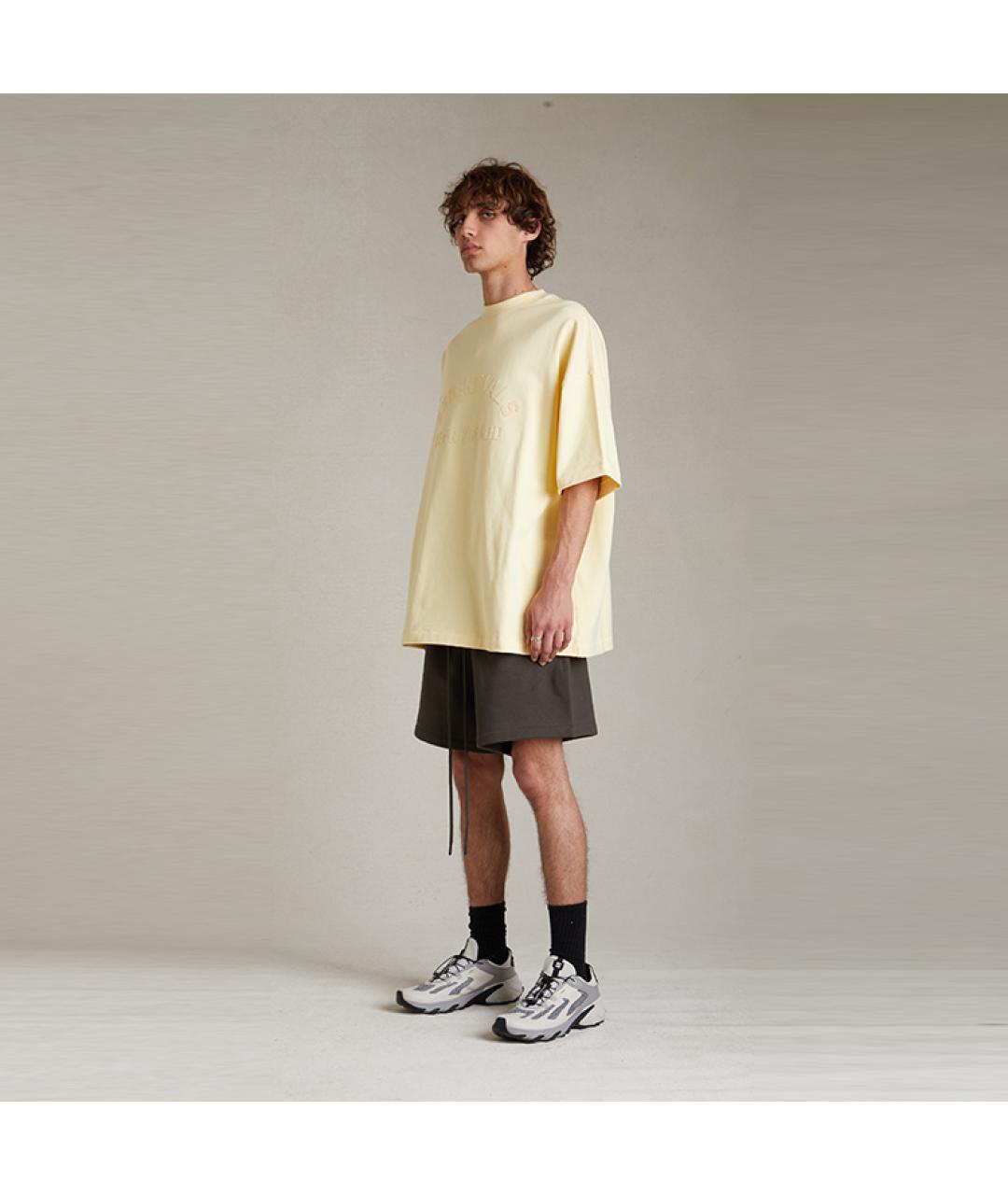 FEAR OF GOD ESSENTIALS Желтая хлопковая футболка, фото 4