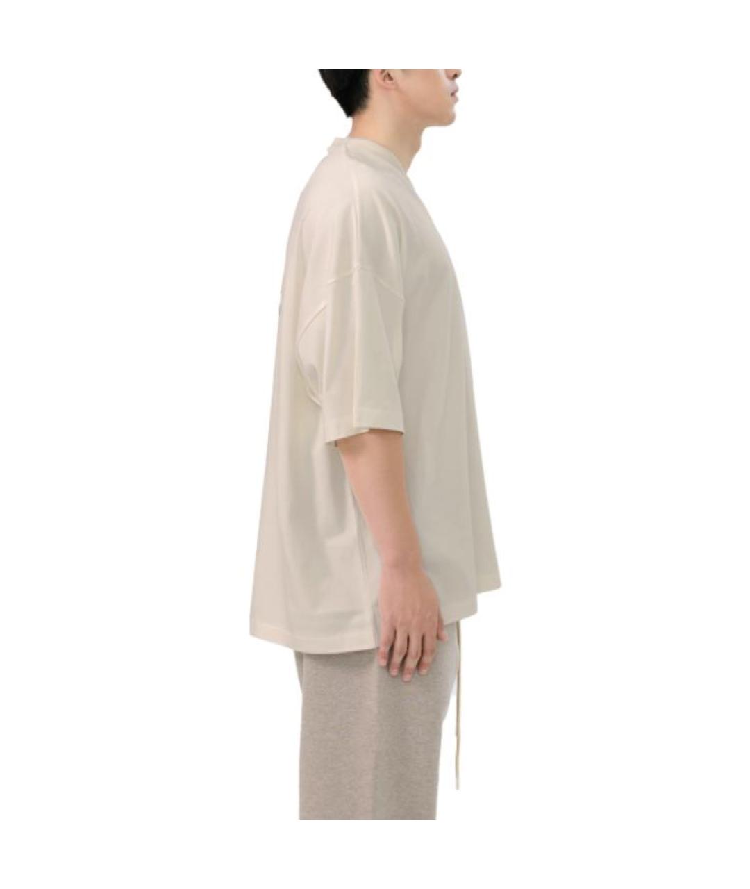 FEAR OF GOD ESSENTIALS Бежевая хлопковая футболка, фото 4