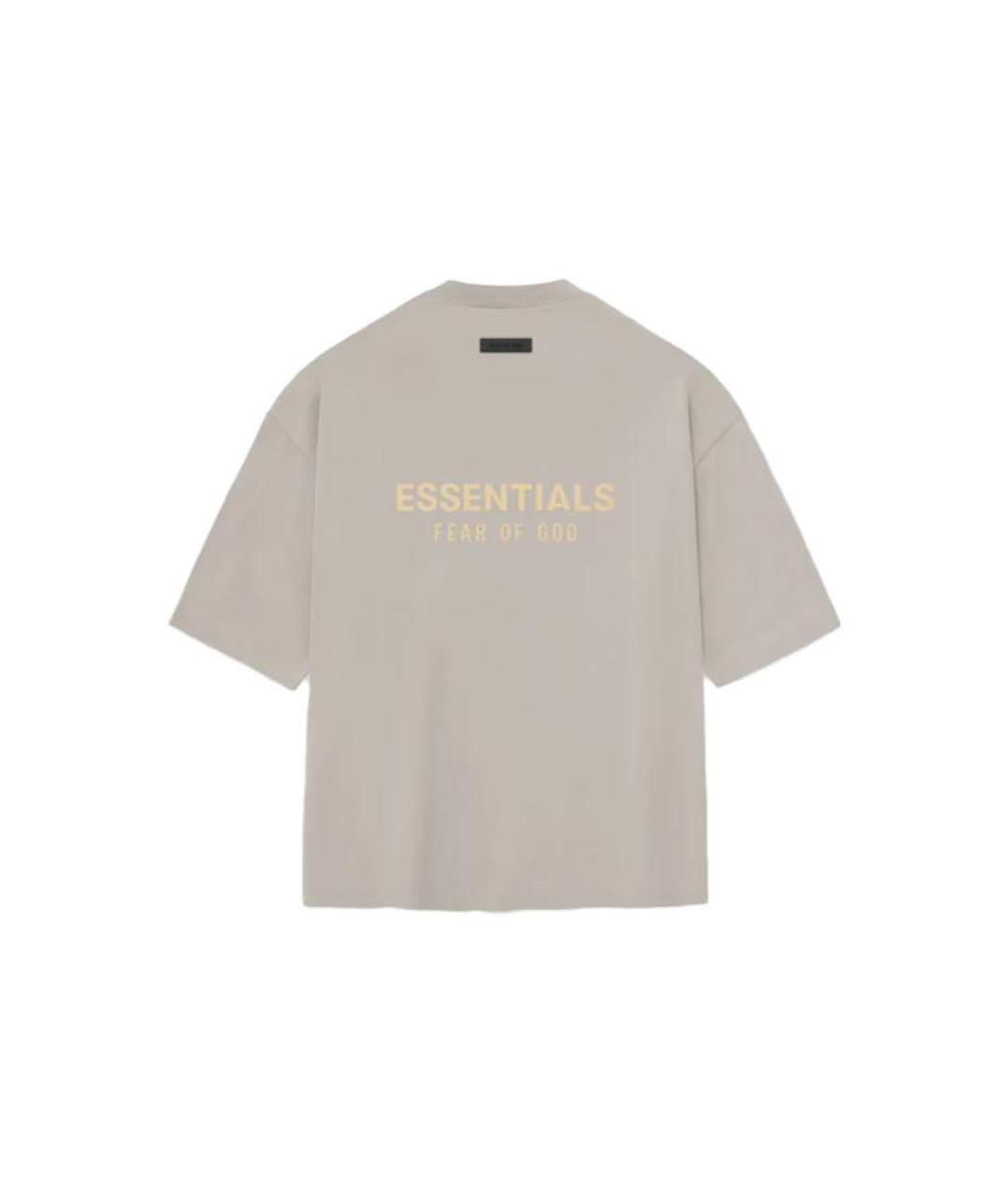 FEAR OF GOD ESSENTIALS Бежевая хлопковая футболка, фото 2