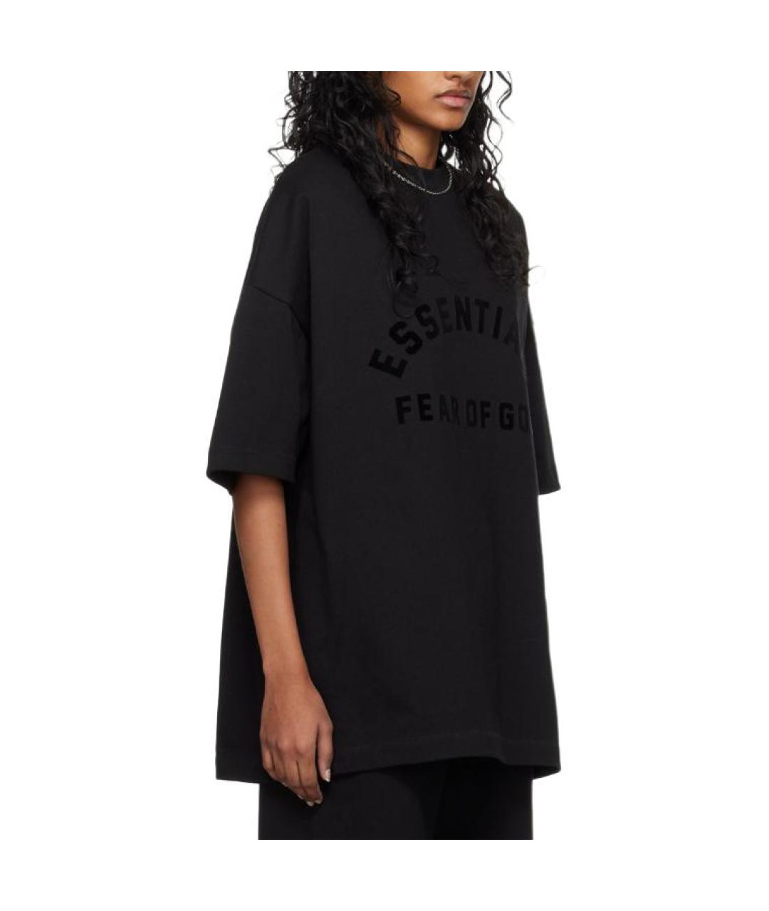 FEAR OF GOD ESSENTIALS Черная хлопковая футболка, фото 4