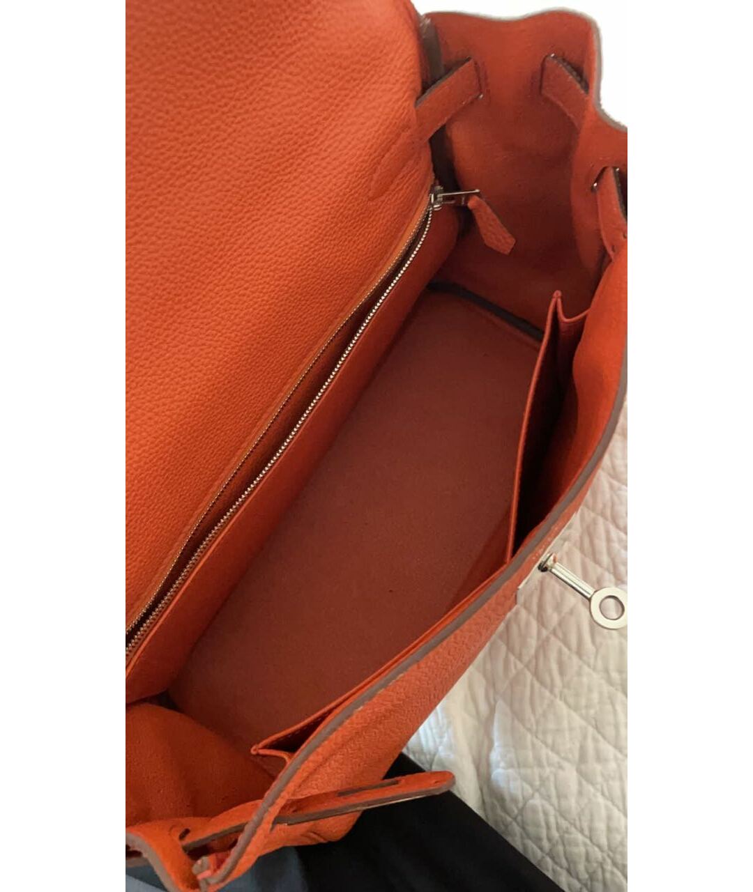 HERMES PRE-OWNED Оранжевая кожаная сумка тоут, фото 3