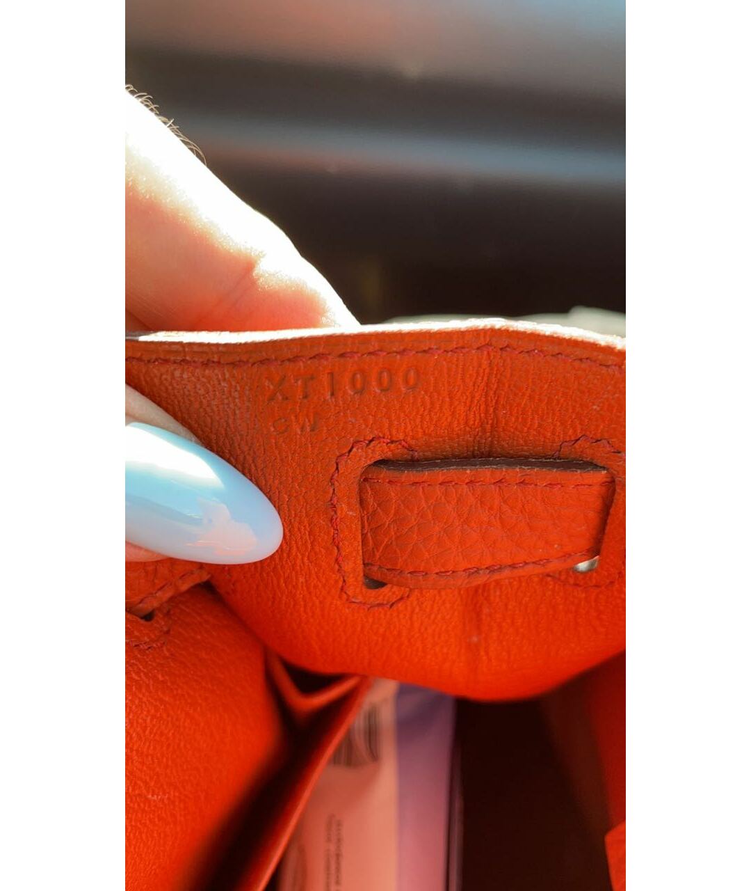 HERMES PRE-OWNED Оранжевая кожаная сумка тоут, фото 6