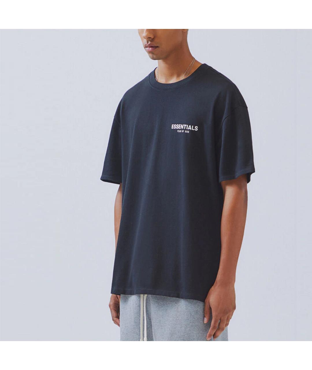 FEAR OF GOD ESSENTIALS Черная хлопковая футболка, фото 4