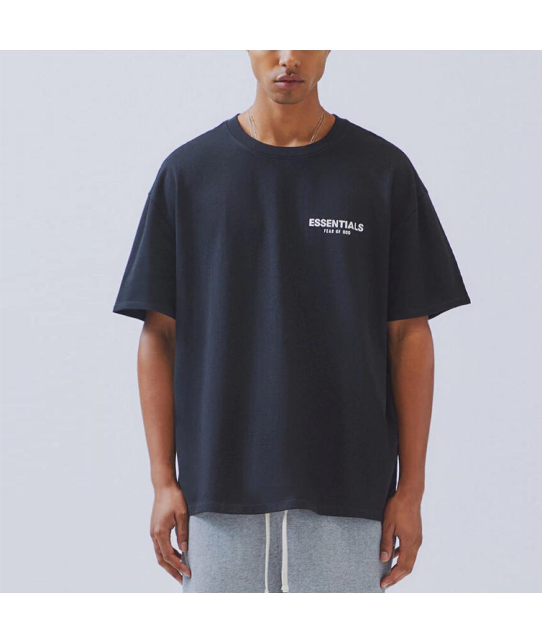 FEAR OF GOD ESSENTIALS Черная хлопковая футболка, фото 3