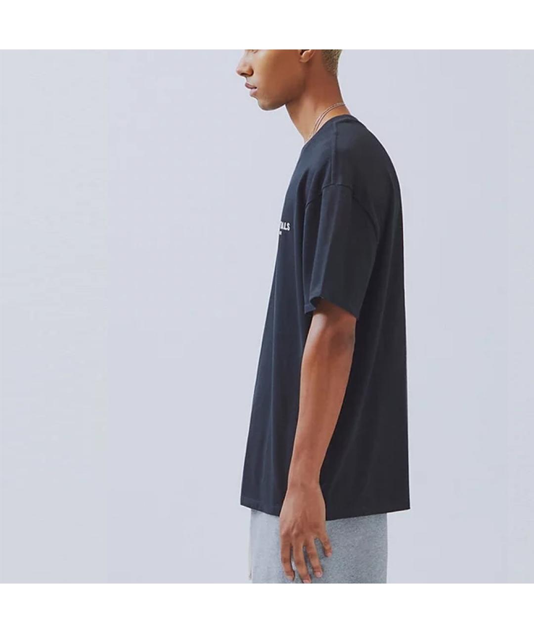 FEAR OF GOD ESSENTIALS Черная хлопковая футболка, фото 5