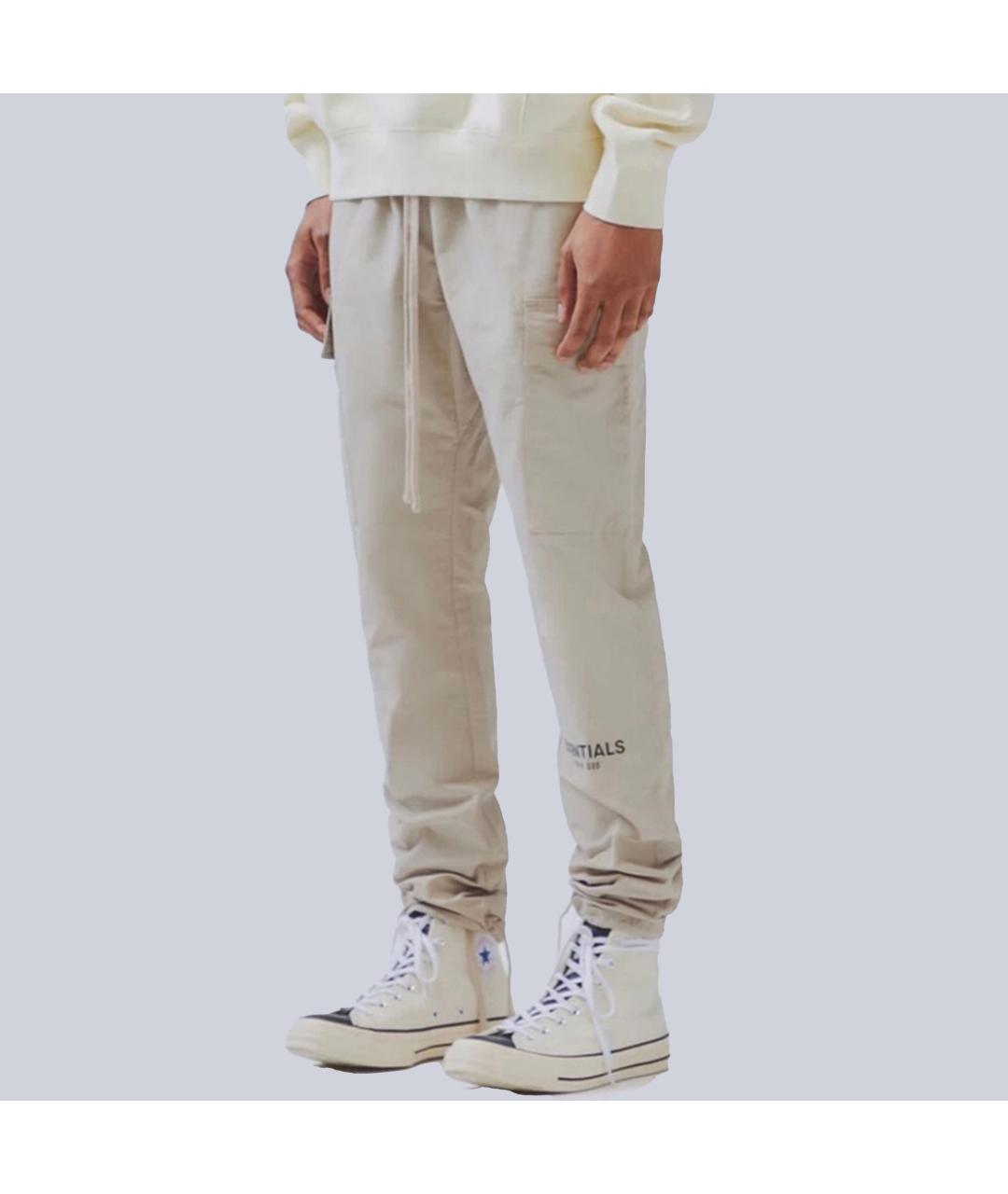 FEAR OF GOD ESSENTIALS Серые хлопковые прямые брюки, фото 4