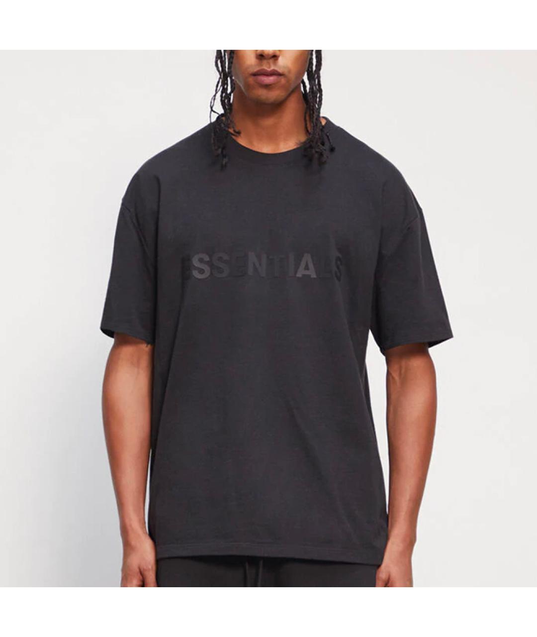 FEAR OF GOD ESSENTIALS Черная хлопковая футболка, фото 4