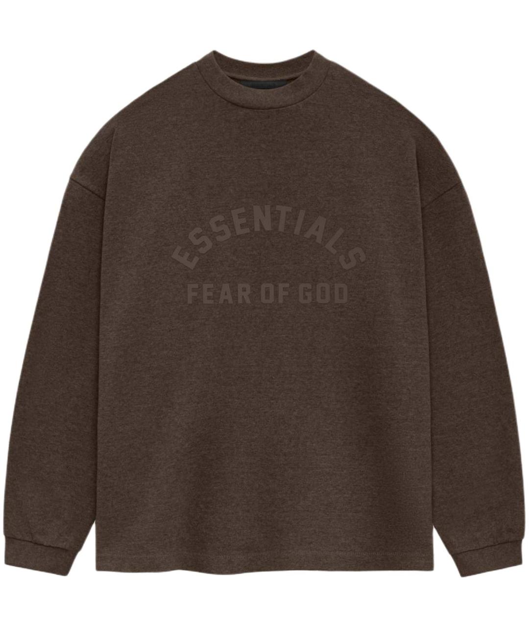 FEAR OF GOD ESSENTIALS Коричневая хлопковая футболка, фото 1