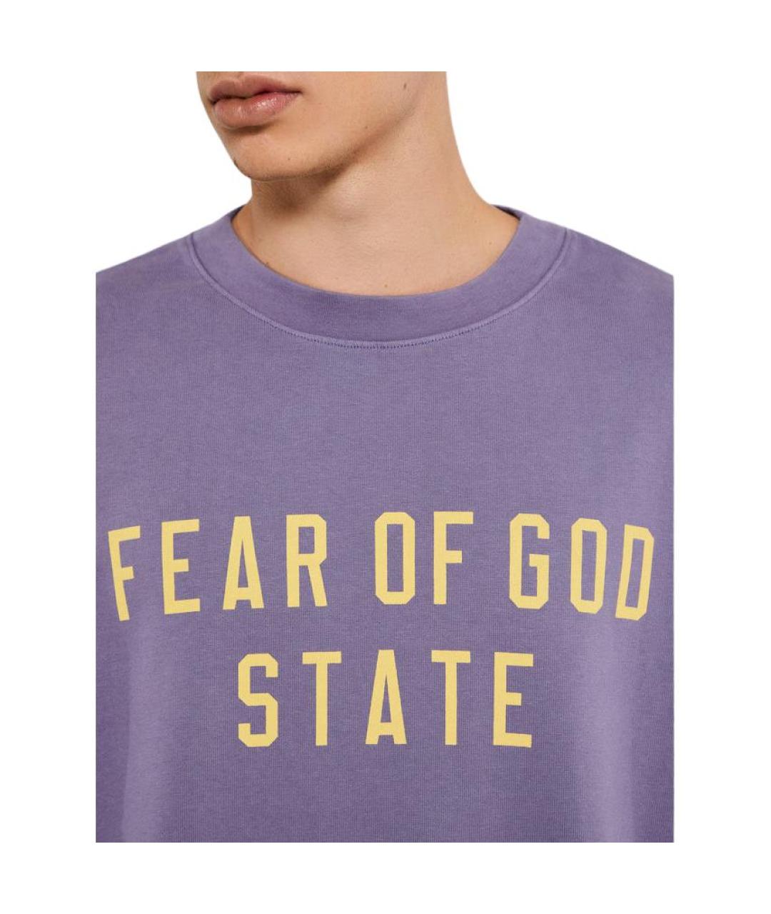 FEAR OF GOD ESSENTIALS Фиолетовая хлопковая футболка, фото 5