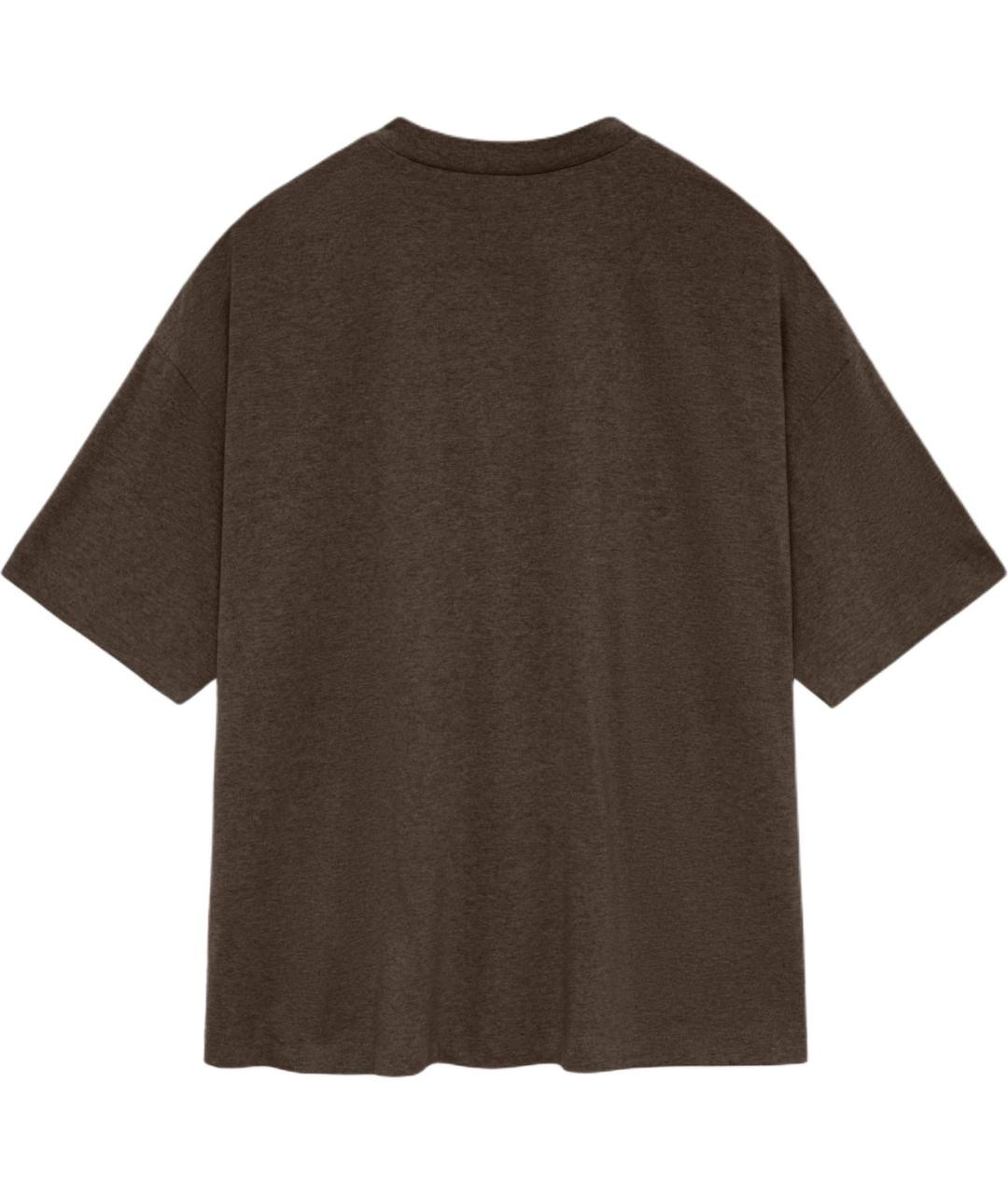 FEAR OF GOD ESSENTIALS Коричневая хлопковая футболка, фото 2